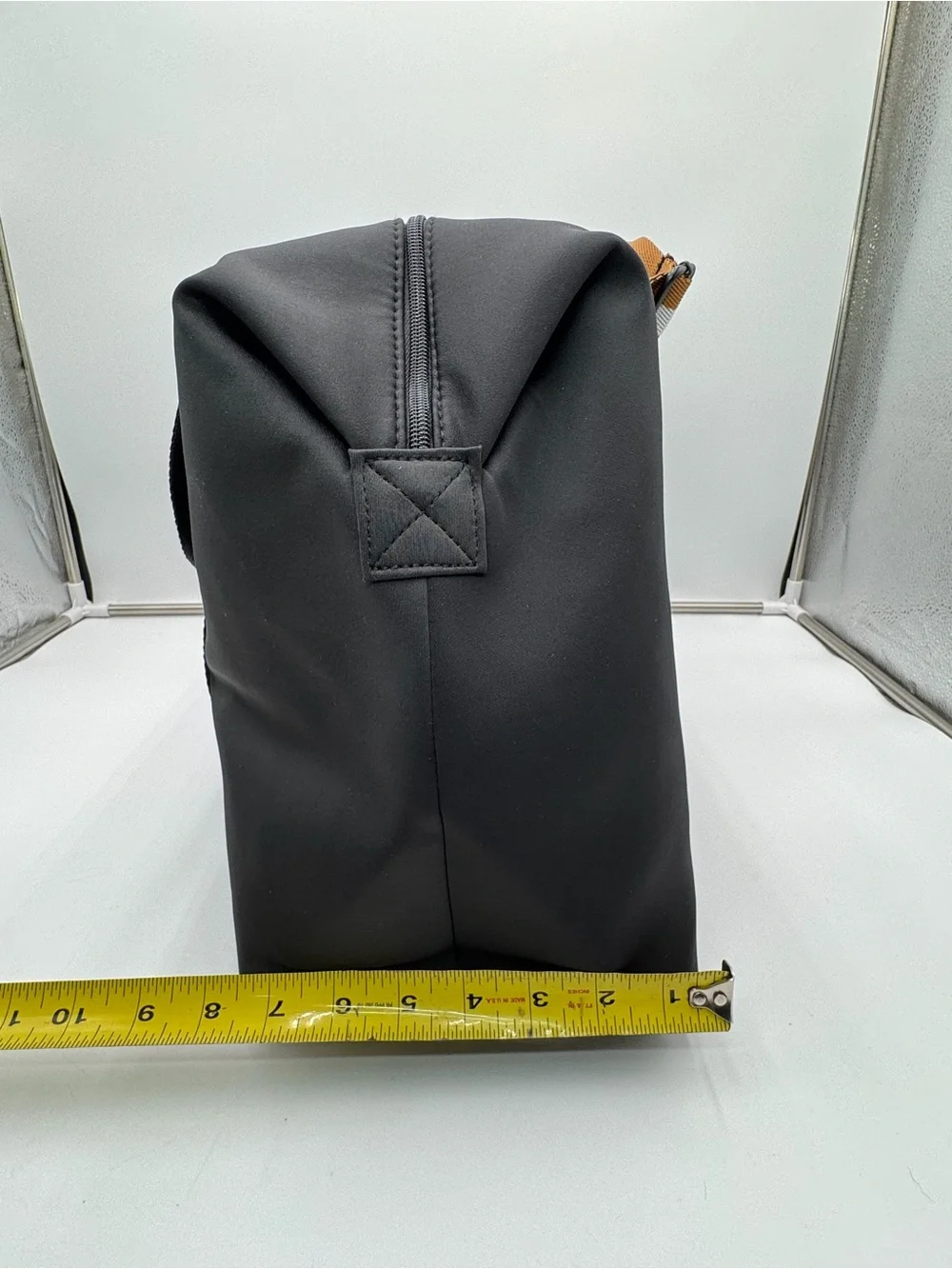 Hugo BOSS Parfums Black Weekender Duffel Travel Gym Bag Striped Handles Zip Tote